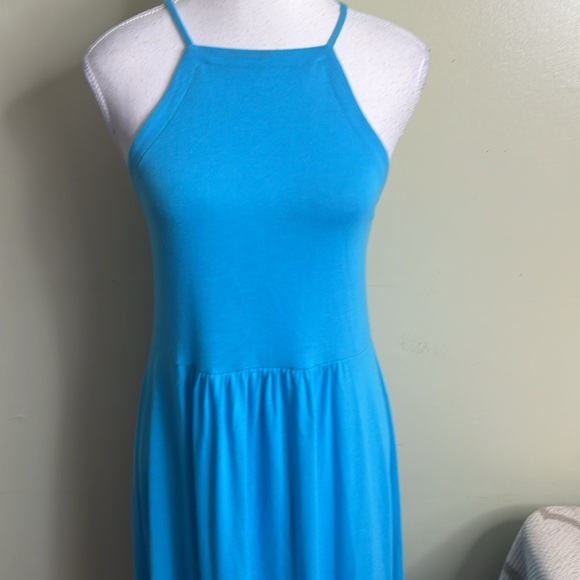 Lou & Grey Vibrant Blue Crisscross straps back maxi/ midi dress, size small - Picture 9 of 13